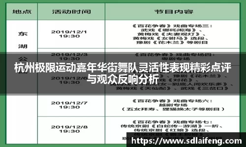 杭州极限运动嘉年华街舞队灵活性表现精彩点评与观众反响分析