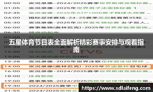 五星体育节目表全面解析精彩赛事安排与观看指南